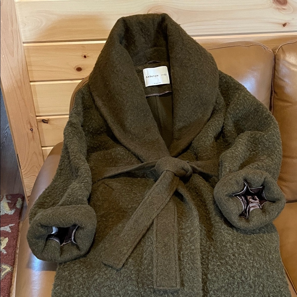 Babaton Olive Green Trench Coat